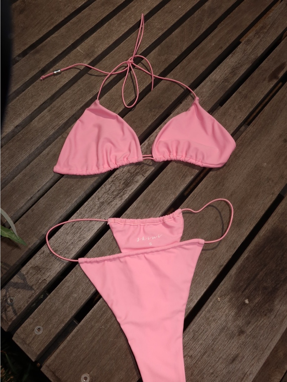 Skini Pink Triangle Bikini Top - Lightweight Adjustable Strings. “ Rosita set “ - Picture 4 of 5